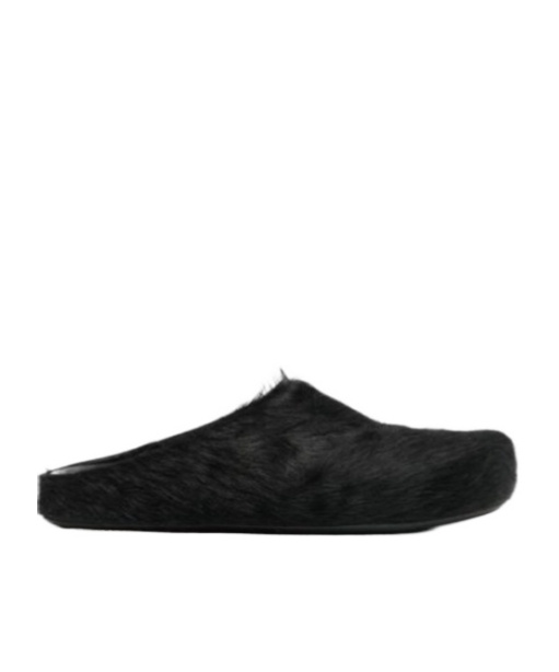 Marni Fussbet Fur Mules In Black