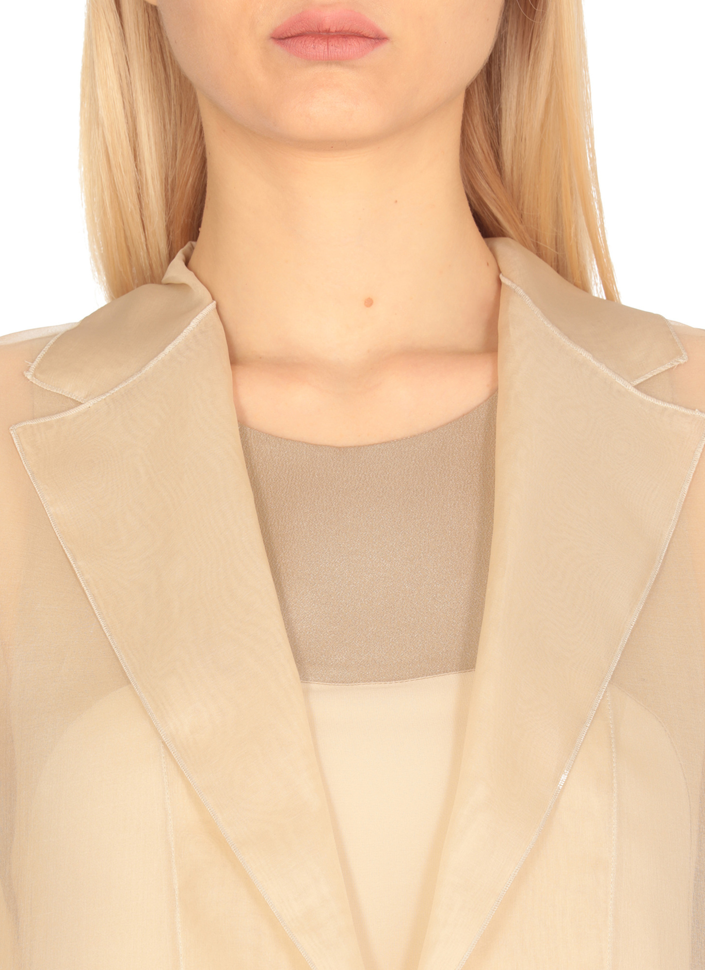 Antonelli Firenze Emma Sheer Jacket In Neutral