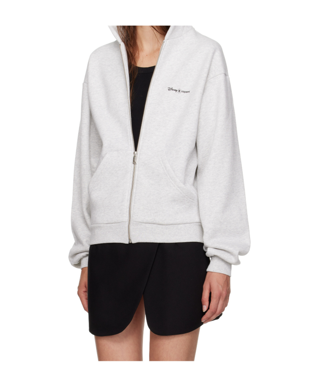 Coperni X Disney Crown Zip-up Hoodie In Gray