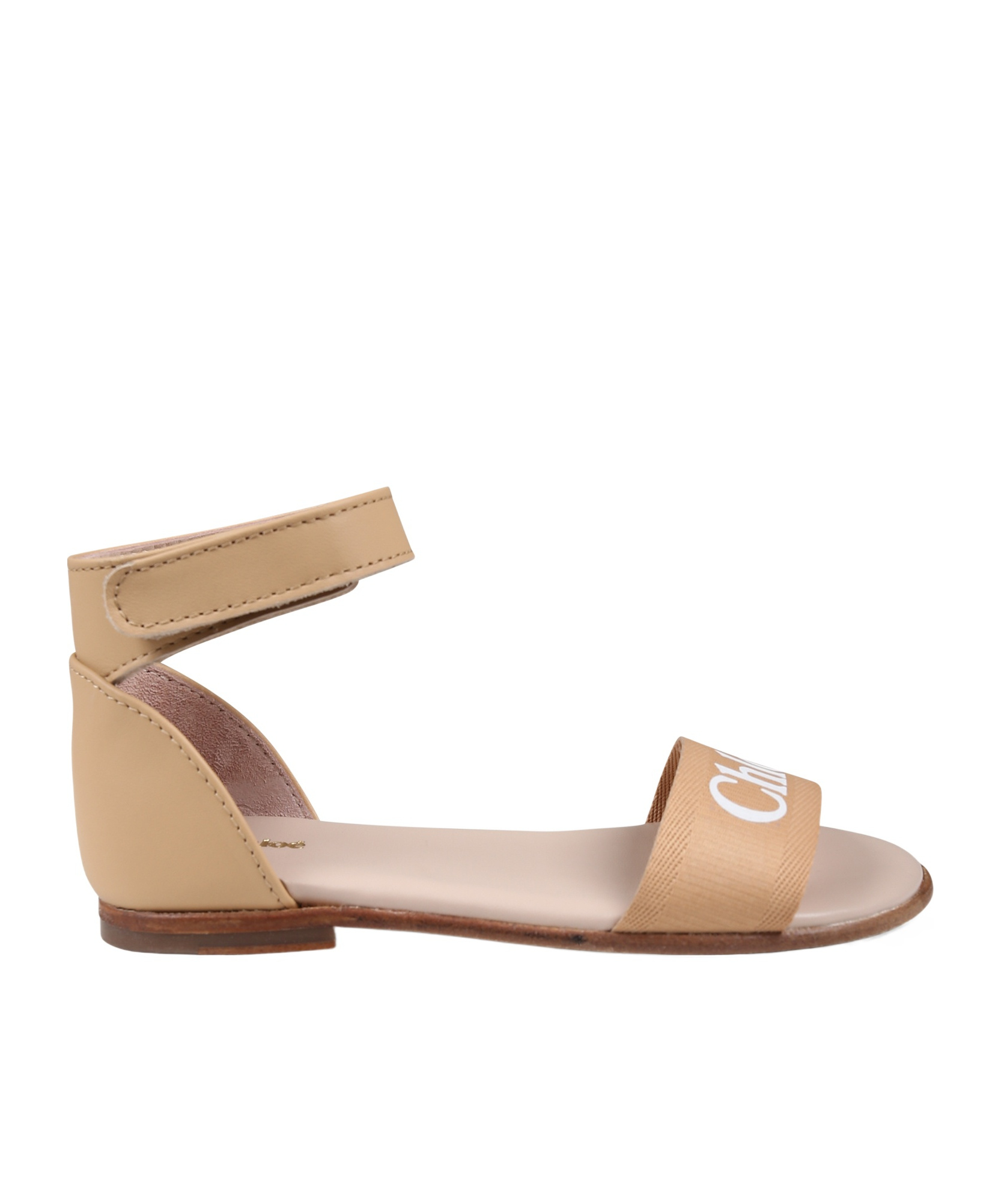 Chloé Logo-print Sandals In Nude