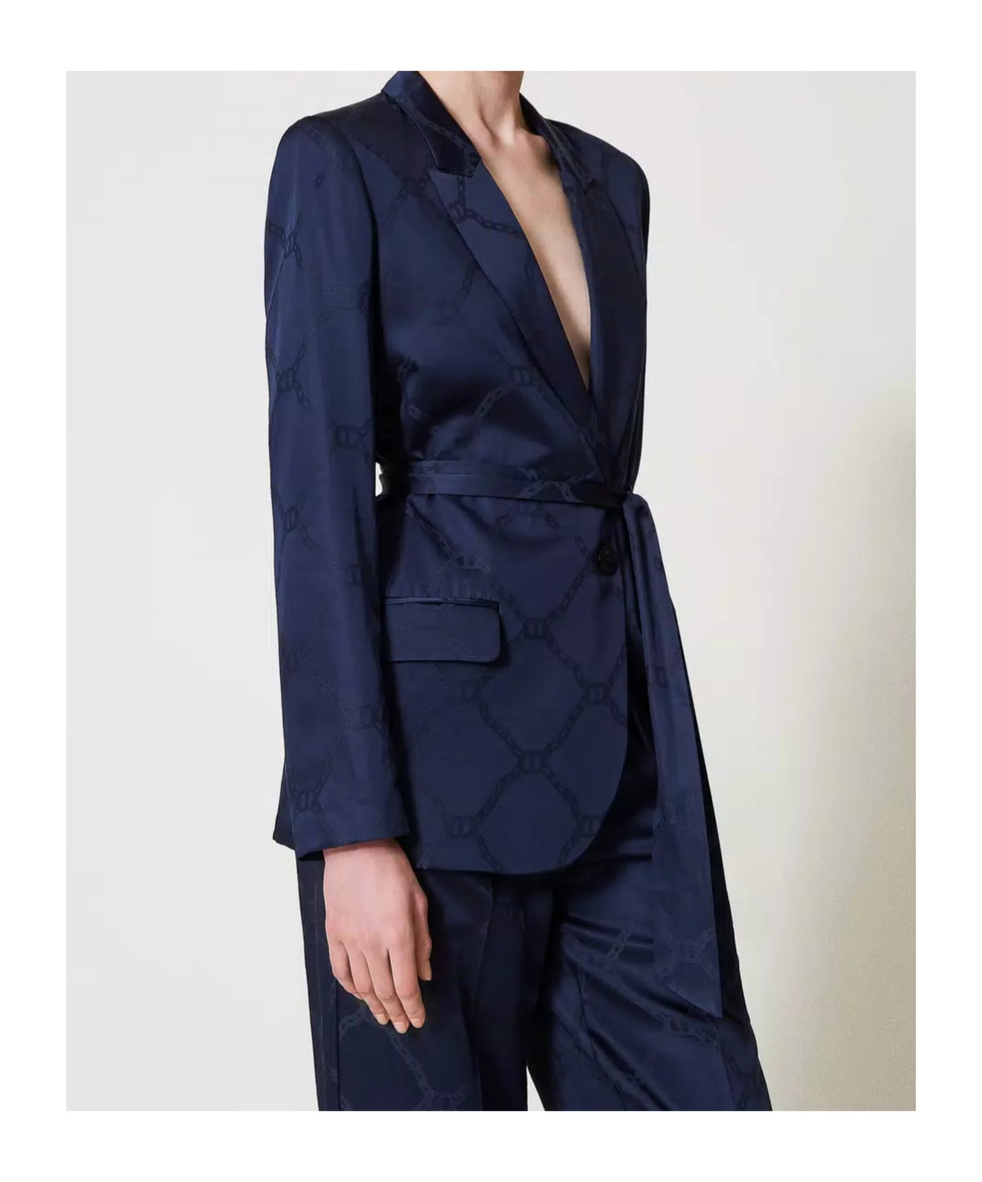 Shop Twinset Logo-jacquard Blazer In Black