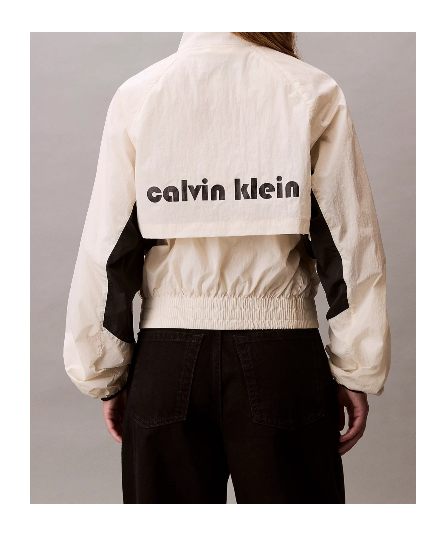 Calvin Klein Jeans Est.1978 White Polypropylene Shell Jacket In Neutral