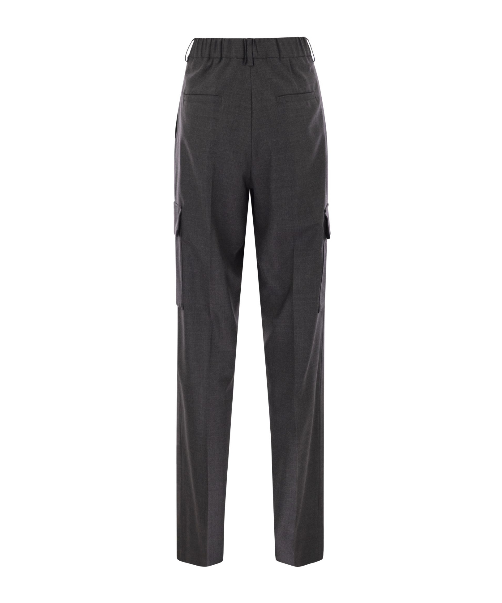 Herno Cargo Trousers In Wool And Viscose Blend In Black