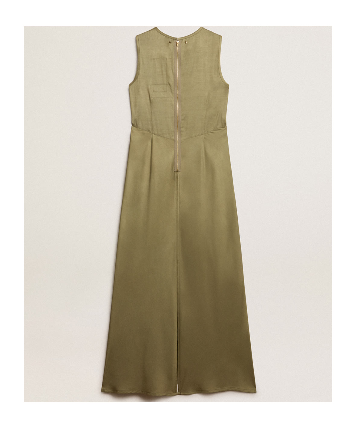 Golden Goose Journey Embellished Twill Midi Dress In Green