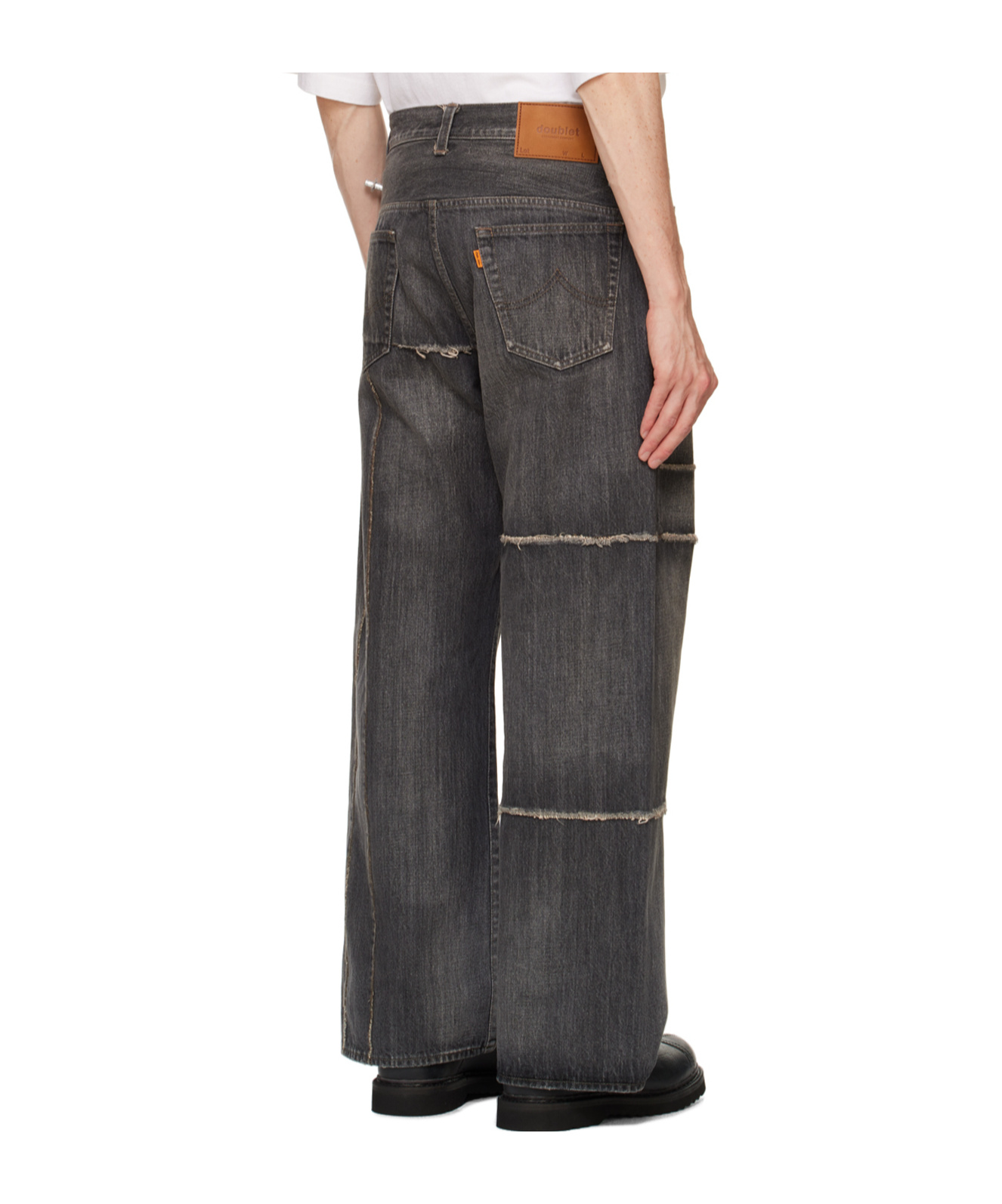Doublet Frankenstein Cutting Jeans In Black