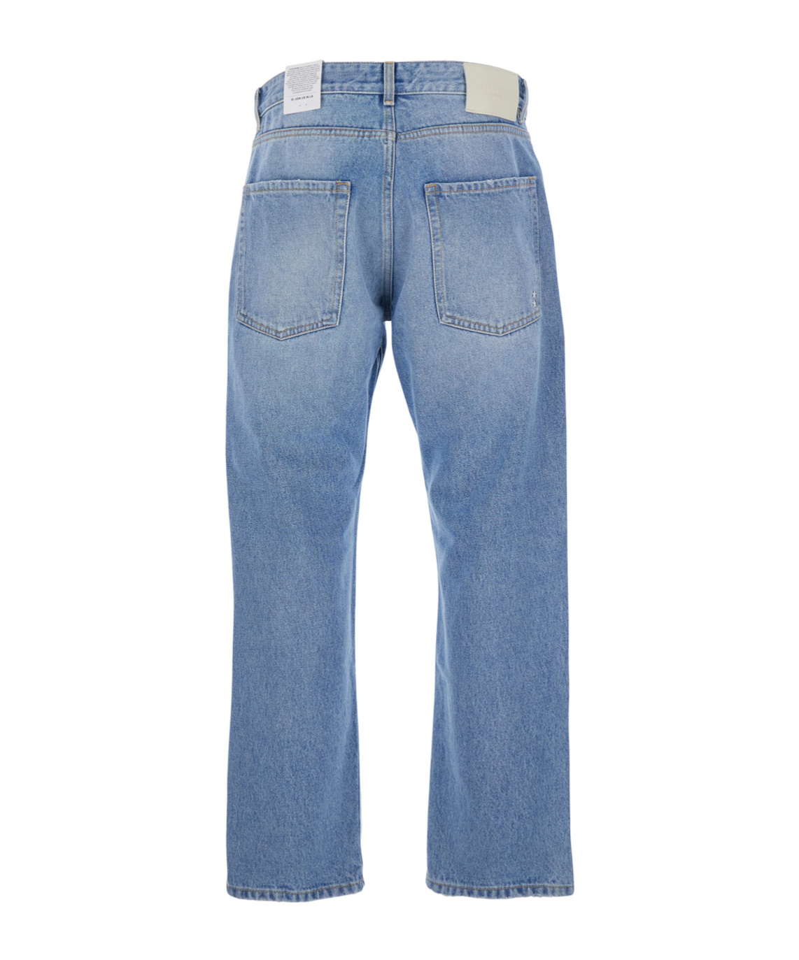 Icon Denim Light Blue Jeans With Belt Loops And Logo Patch On The Rear In Denim Man In Blue