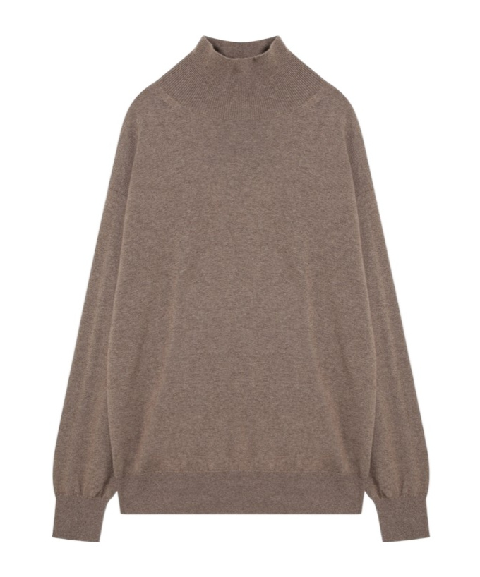 Auralee Light Brown Cashmere Turtleneck Men In Brown