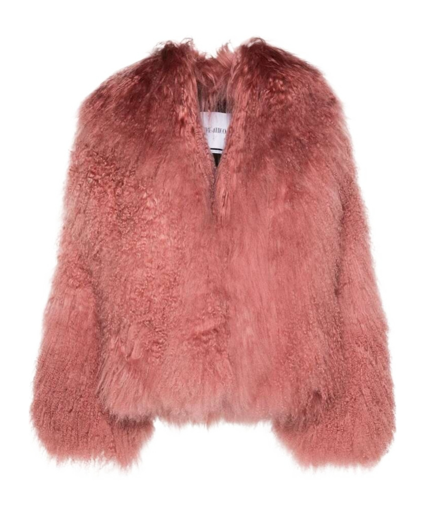 Attico Mongolia Short Coat In Pink