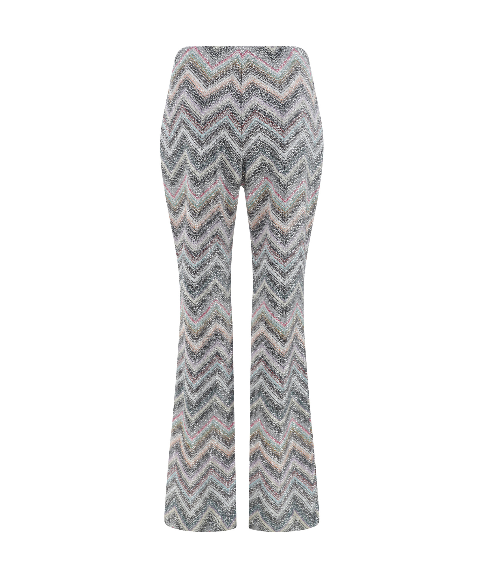 Missoni Sequined Metallic Crochet-knit Flared Pants In Gray