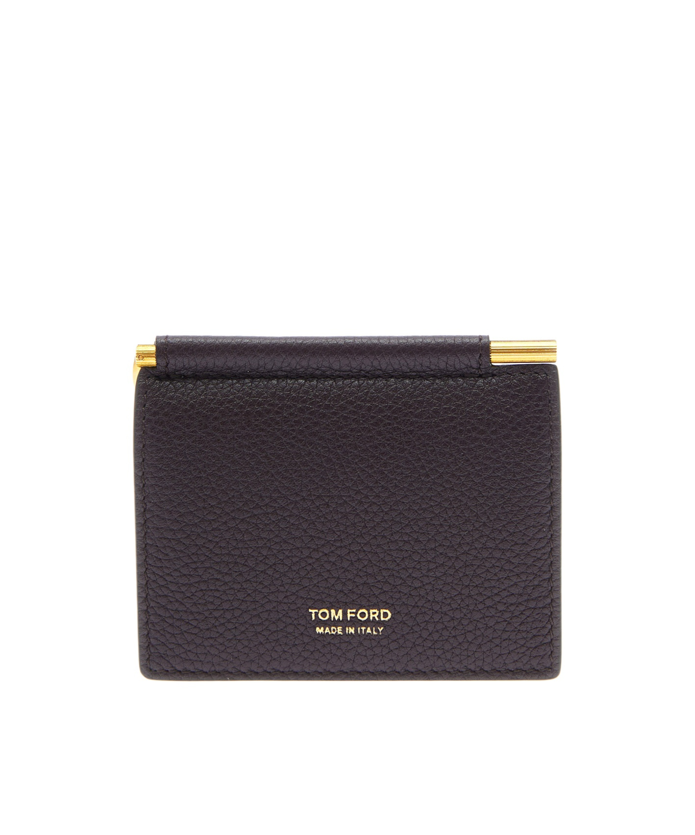 Tom Ford Bordeaux Bi-fold Wallet With Embossed Logo Lettering On The Front In Grained Leather Man