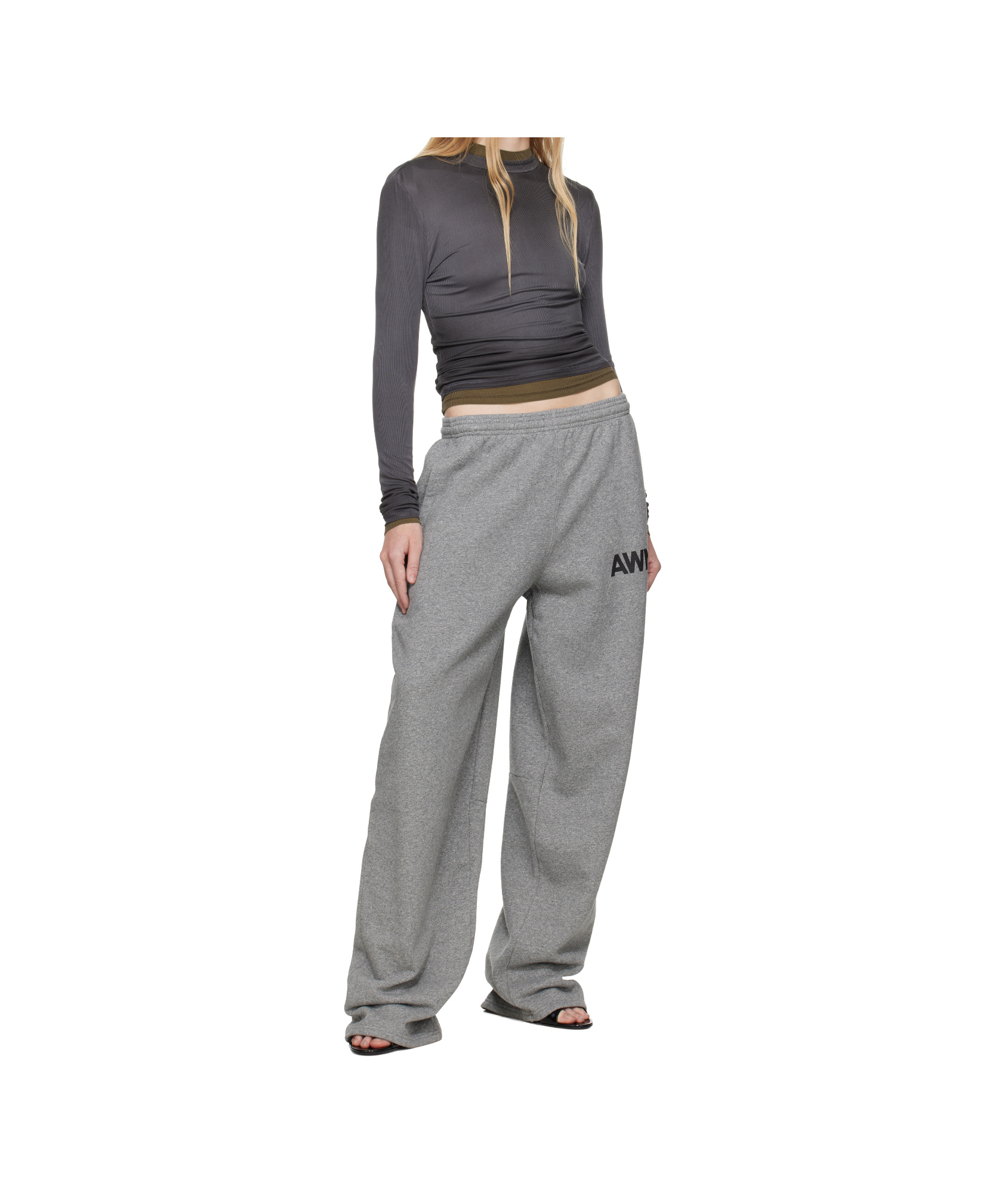 Alexander Wang T Logo-detailed Oversize Sweatpants In Neutral