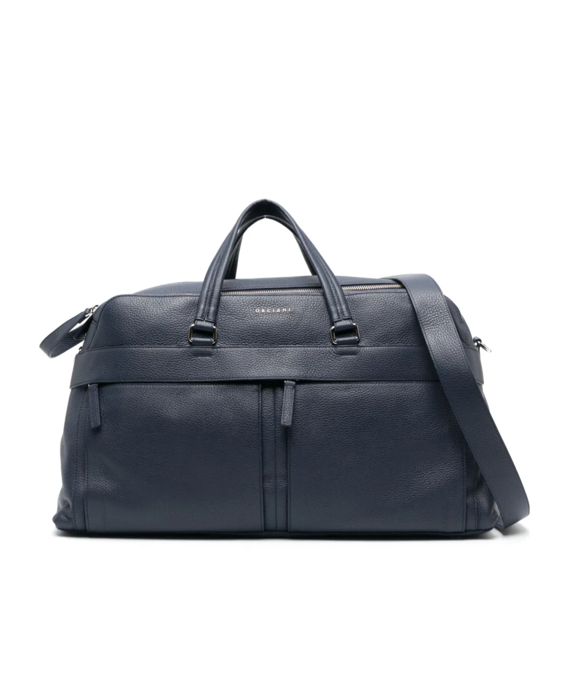 Orciani Leather Holdall Bag In Blue