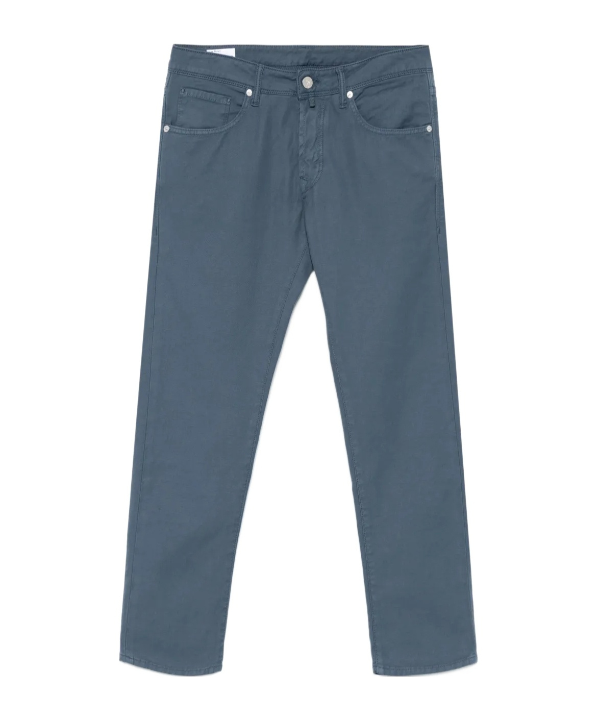 Incotex Logo-patch Tapered Trousers In Blue