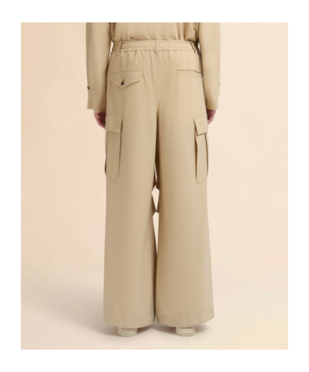 Marni Wide-leg Trousers Cargo Pockets In Neutral