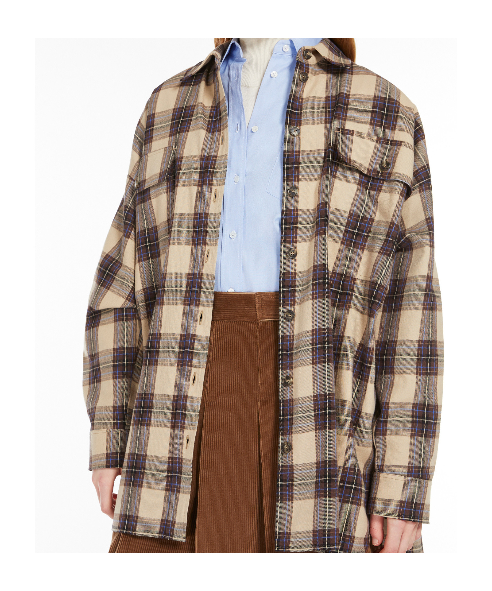 Weekend Max Mara Plaid Shirt In Beige