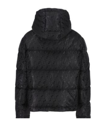 Fendi Ff-pattern Puffer Jacket In Black