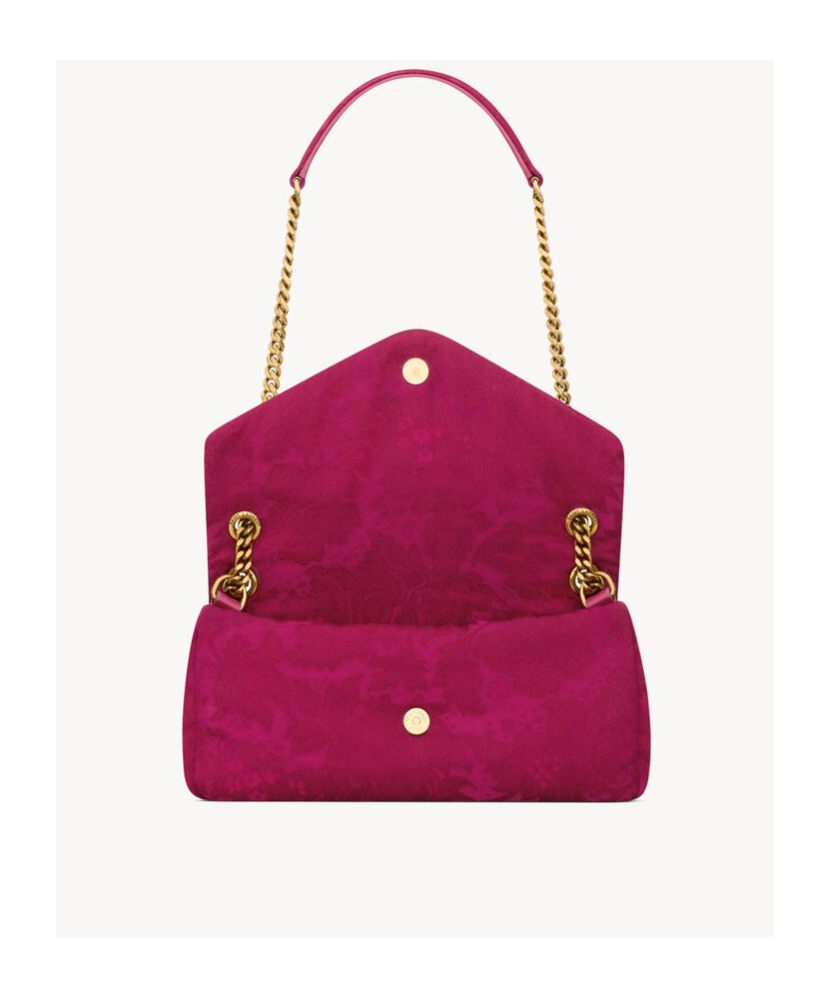 Saint Laurent Calypso Small In Jacquard In Red Berries