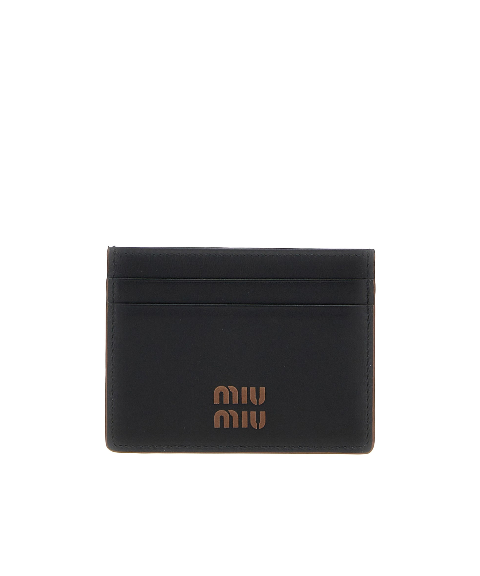 Miu Miu Smooth Leather Card Case In Black