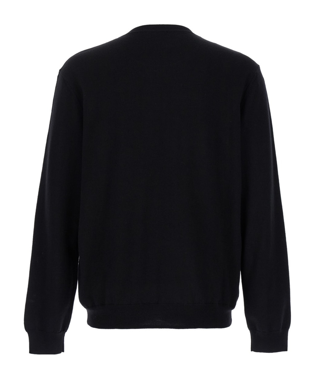 Apc Black Crewneck Sweater With A.p.c. Embroidery In Black