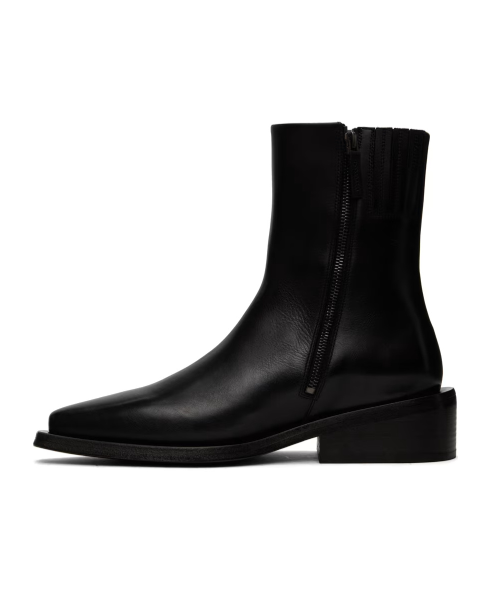 Marsèll "chalk" Mid-calf Block Heel Boots In Black