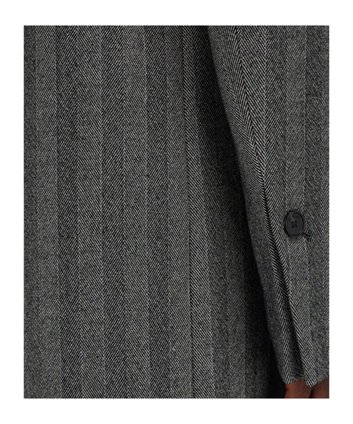 Ferragamo Oversize Chevron Coat In Gray