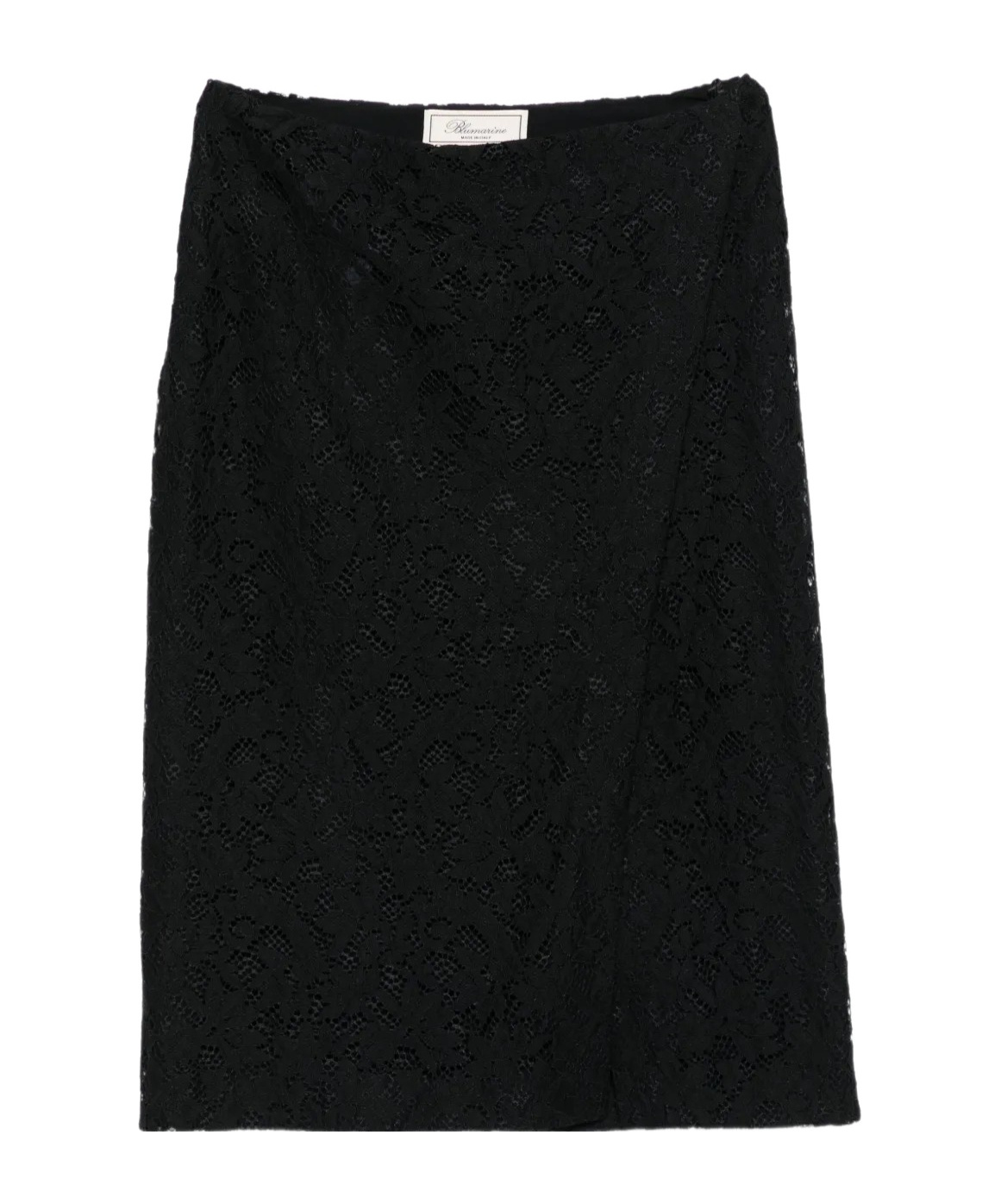 Blumarine Lace-floral Midi Skirt In Black