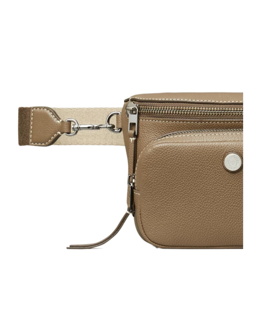 Tory Burch Mini Pebbled-leather Belt Bag In Brown