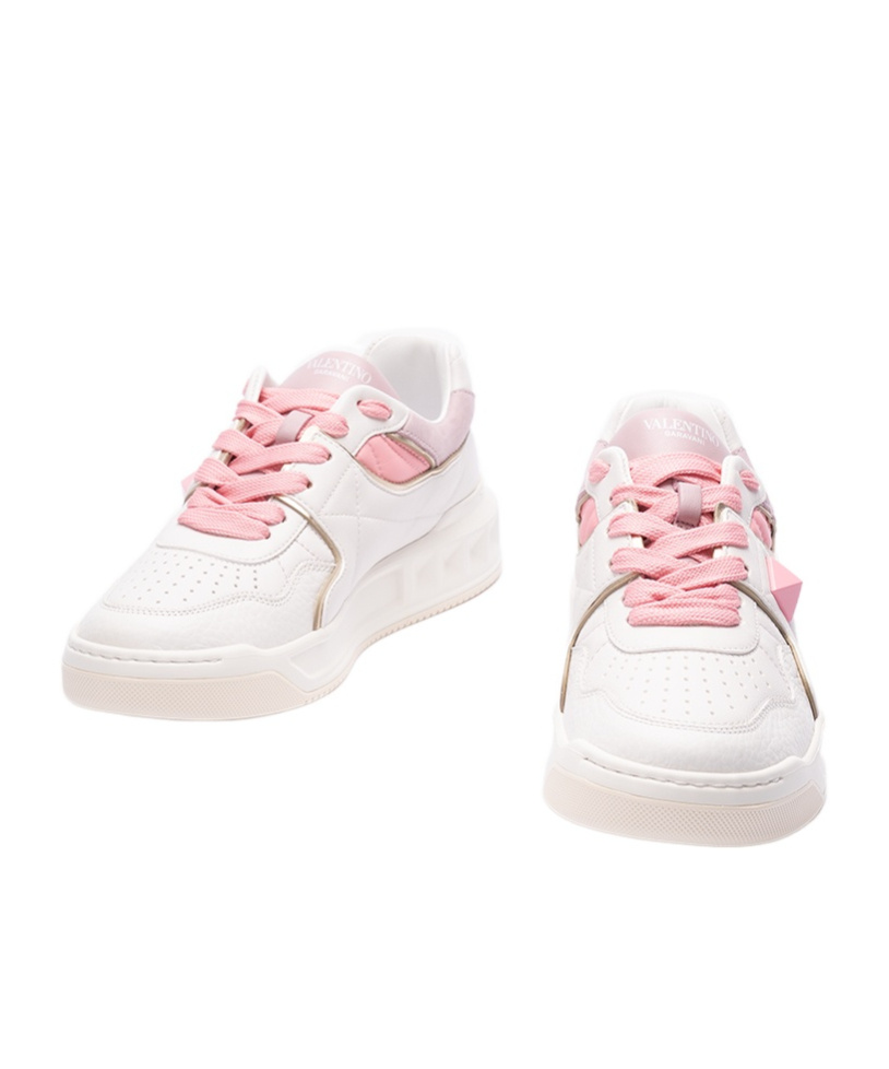 Valentino Low-cut Lace-up Sneakers In White