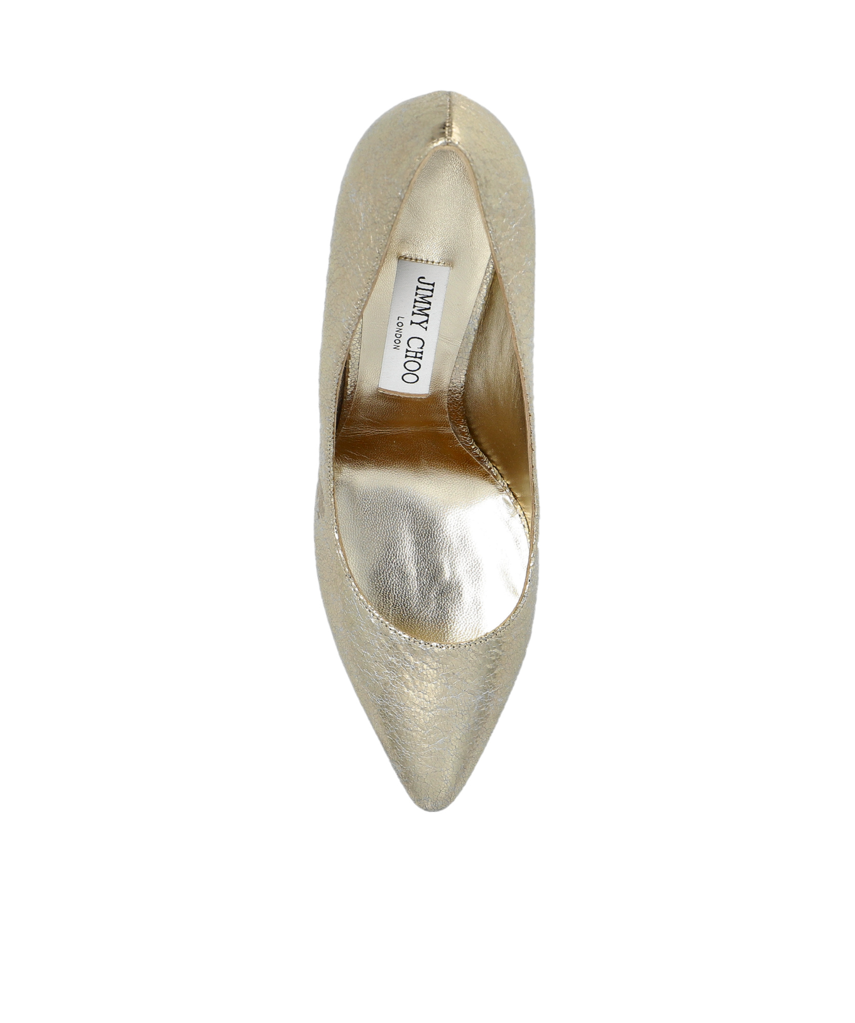 Jimmy Choo Romy 85 Metallic Pointed-toe Pumps In Nude