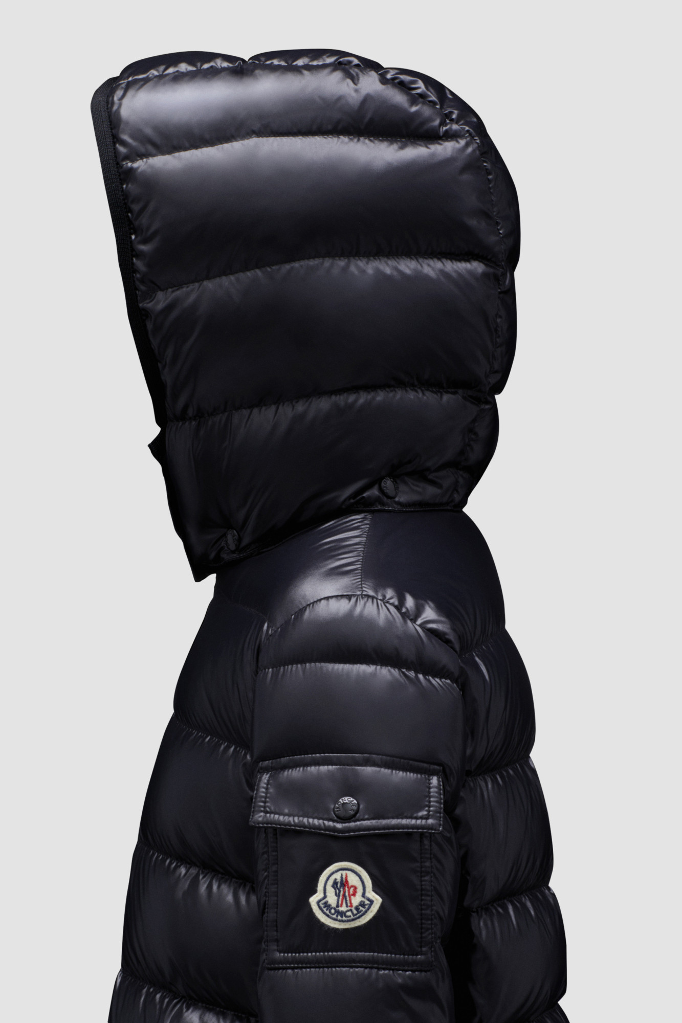 Moncler Moka Long Down Jacket In Blue