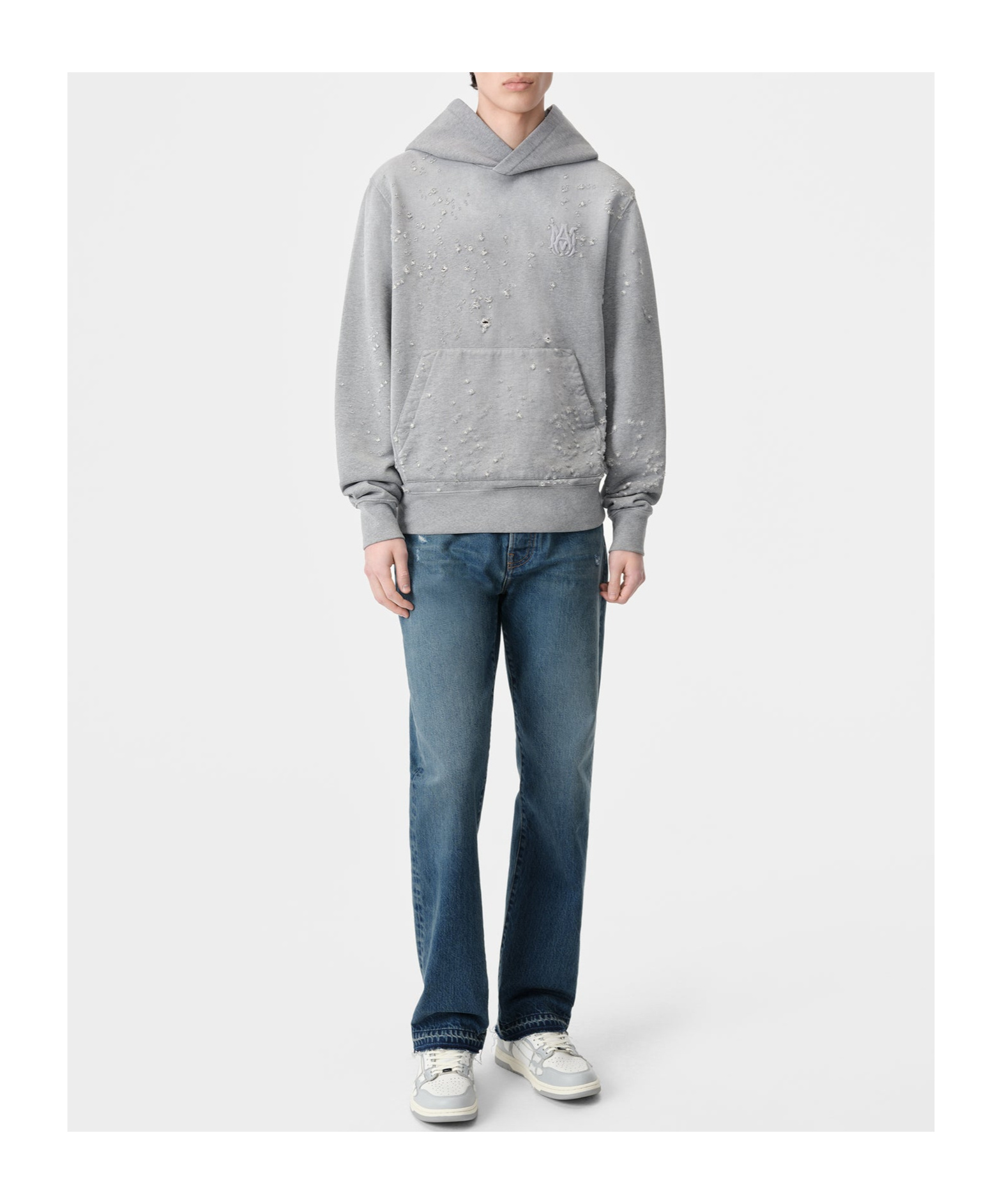 Amiri Long-sleeved Sweater In Gray