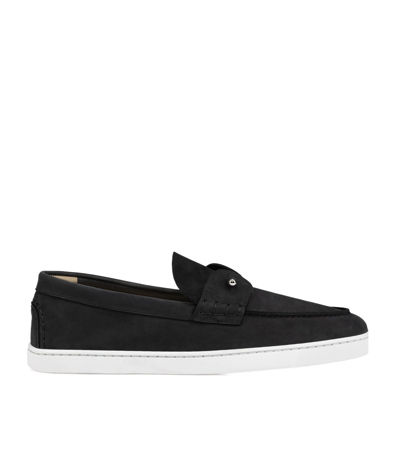 Christian Louboutin Loafers With Contrast Sole And Stitching Accents In Black