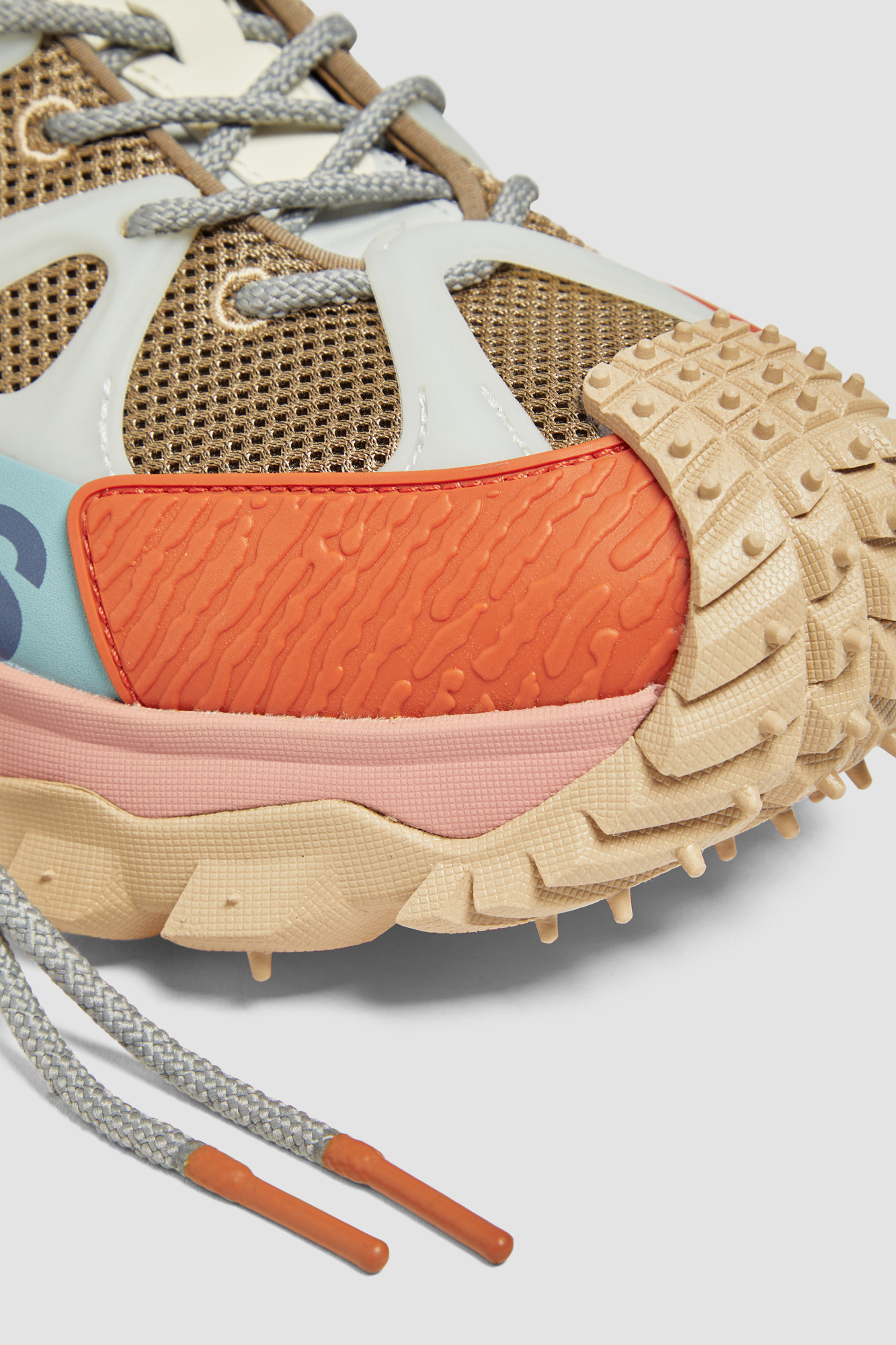 Moncler Chunky Sole Mesh Panels Pull Tab Sneakers In Multicolor