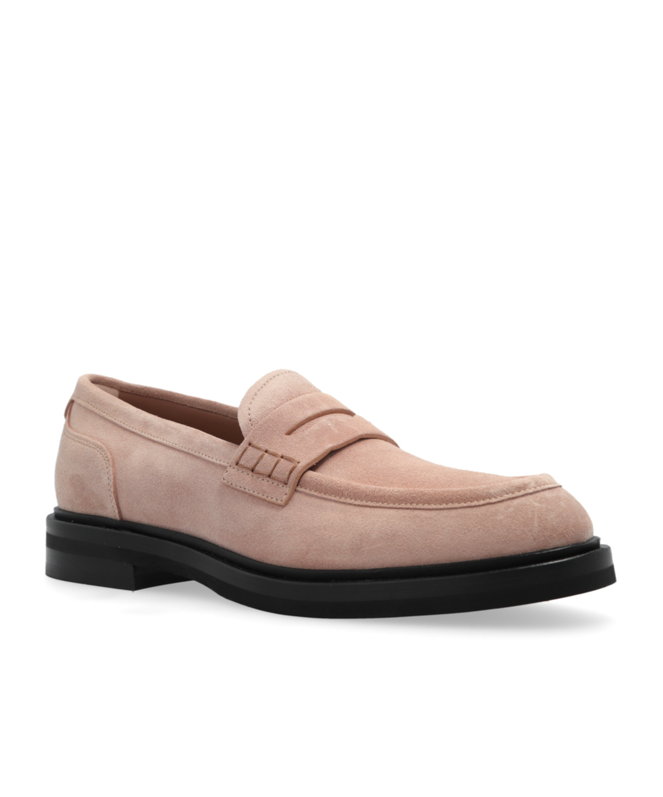 Dolce & Gabbana Suede Penny Loafers In Nude