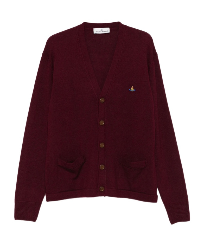 Vivienne Westwood Long-sleeved Knitted Cardigan In Brown