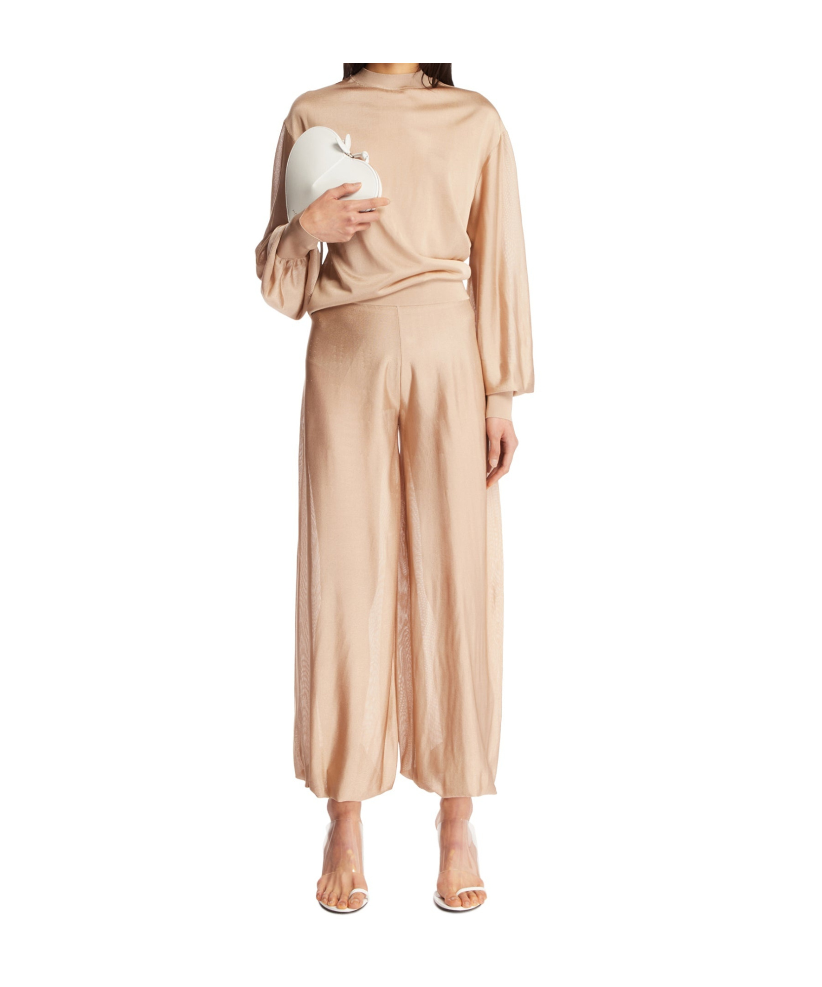 Alaïa Long-sleeved Sweater In Neutral