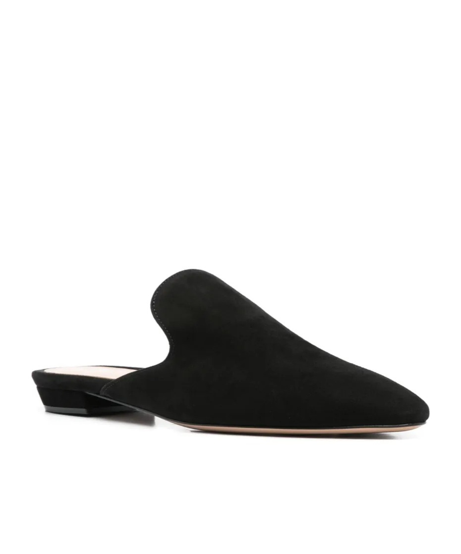 Gianvito Rossi Nubuck Mules In Black