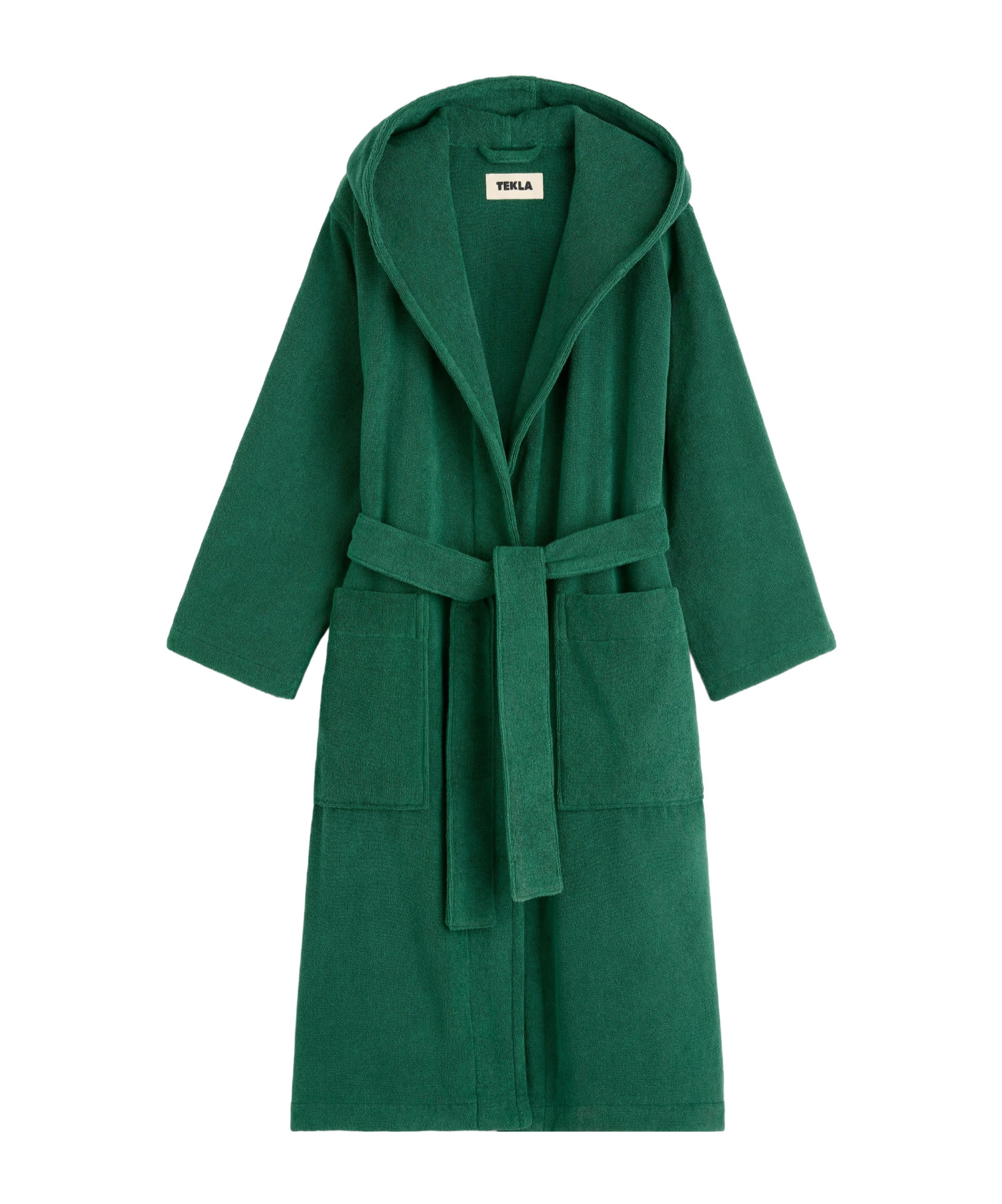 Tekla Terry Hooded Bathrobe In Blue