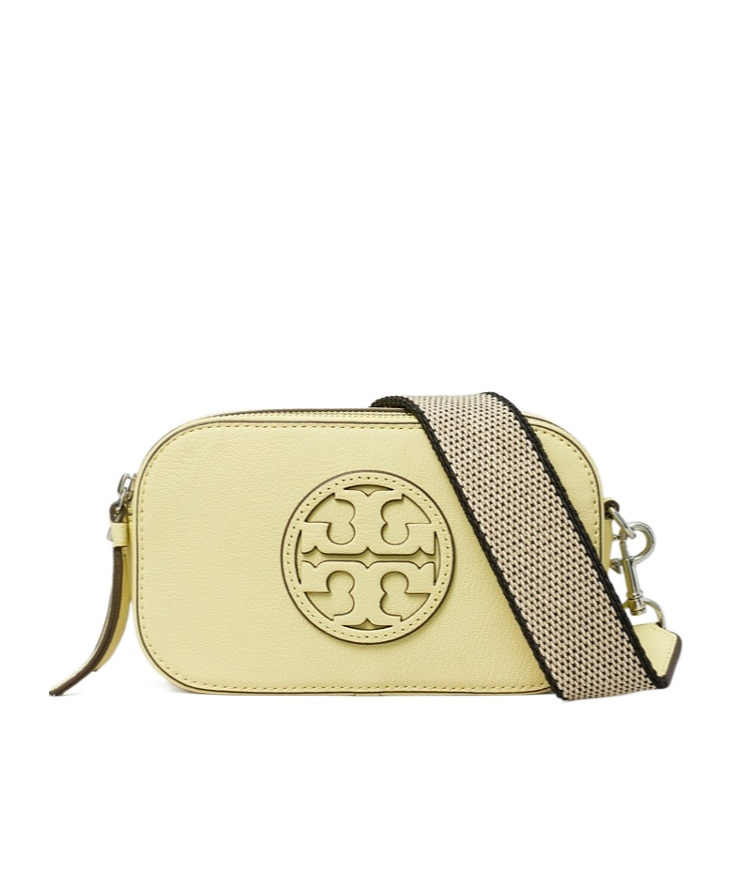 Tory Burch Miller Matte Mini Leather Crossbody Bag In Yellow