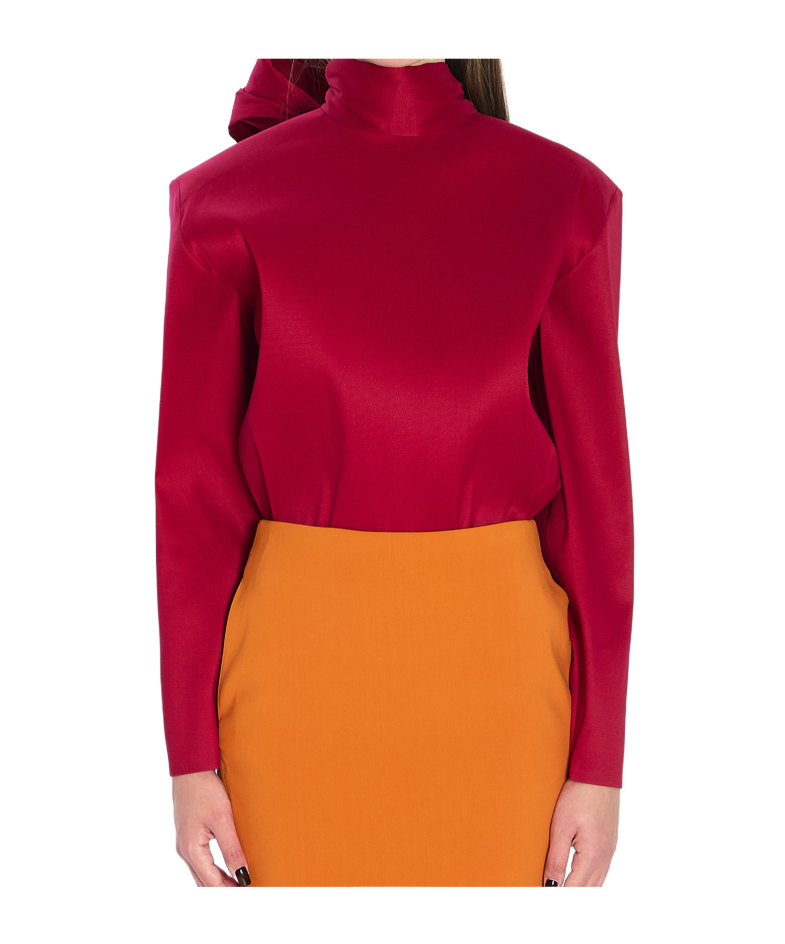 Saint Laurent Long-sleeved Top In Red