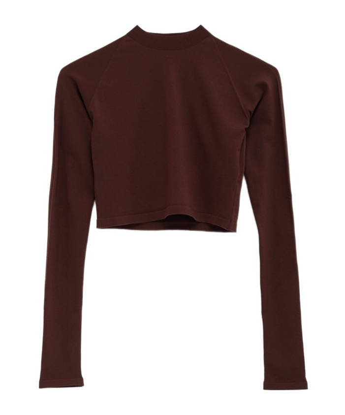 Alaïa Round Neck T-shirt In Brown