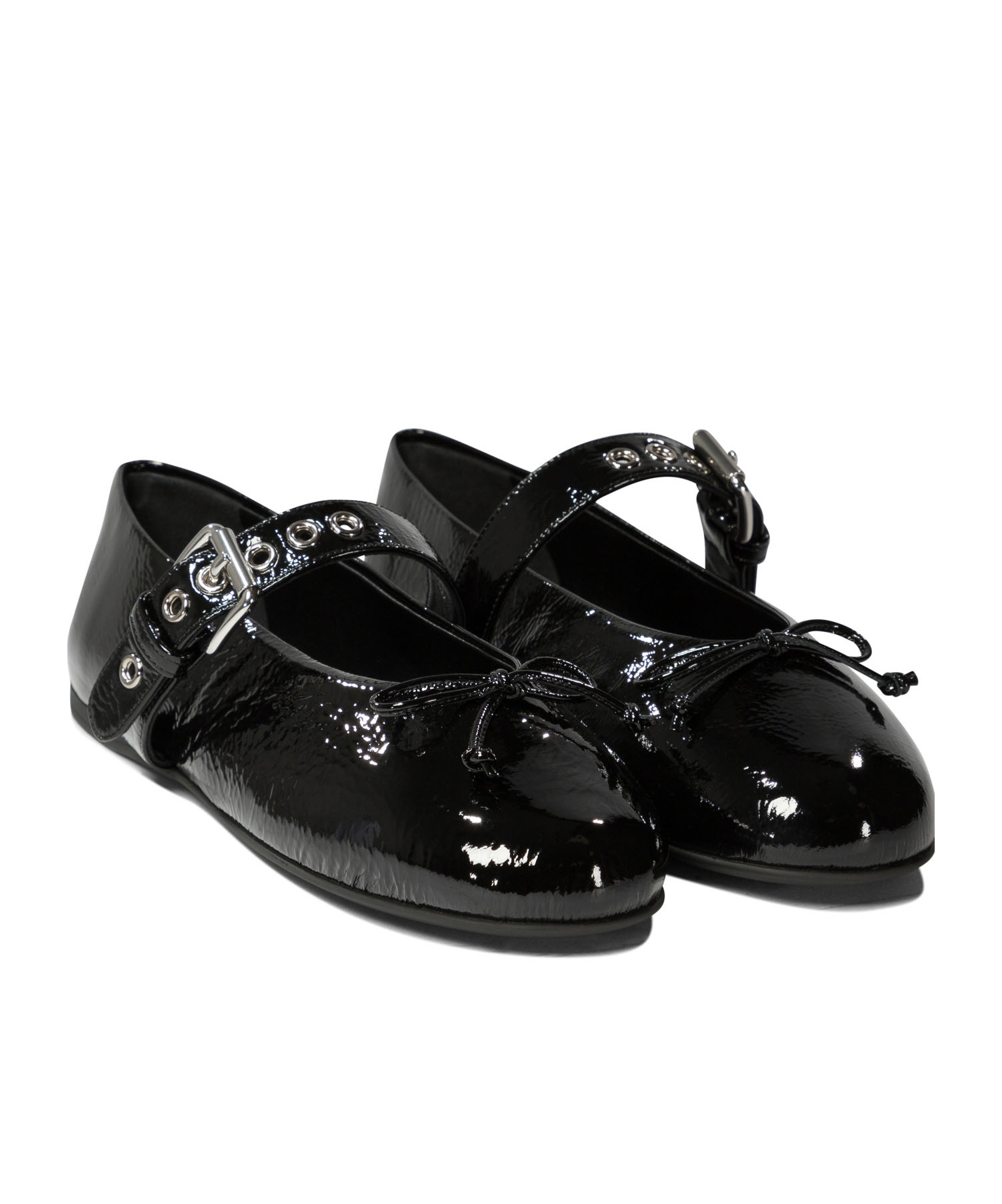 Shop Miu Miu Naplak Ballerinas In Black