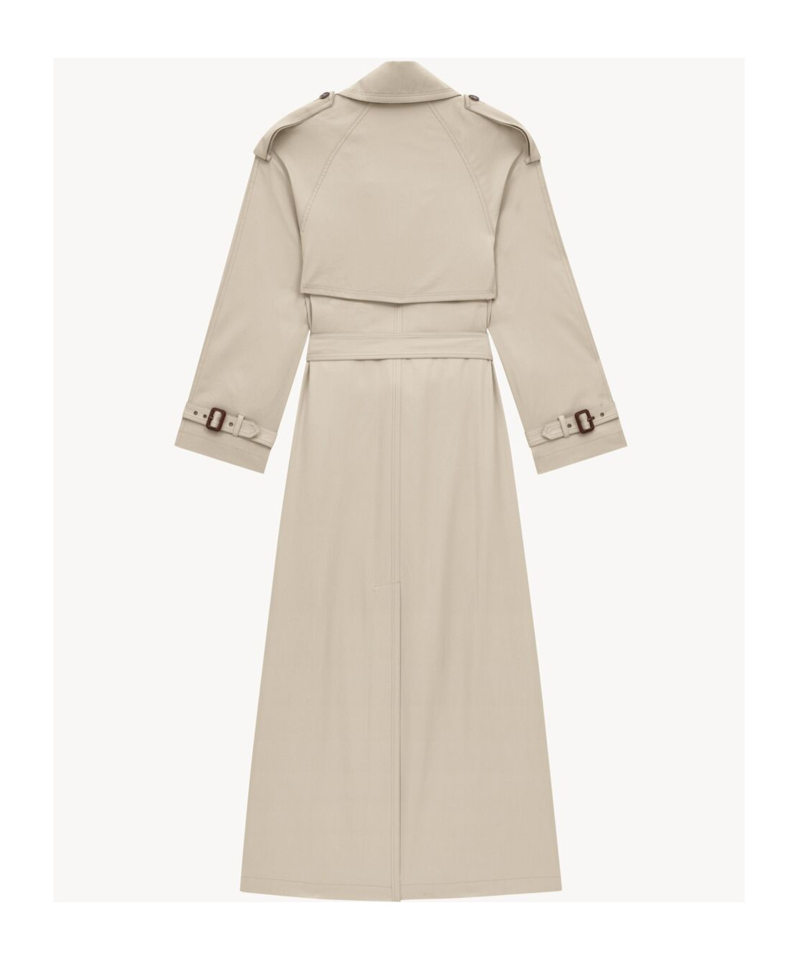 Saint Laurent Cotton Trench Coat In Nude