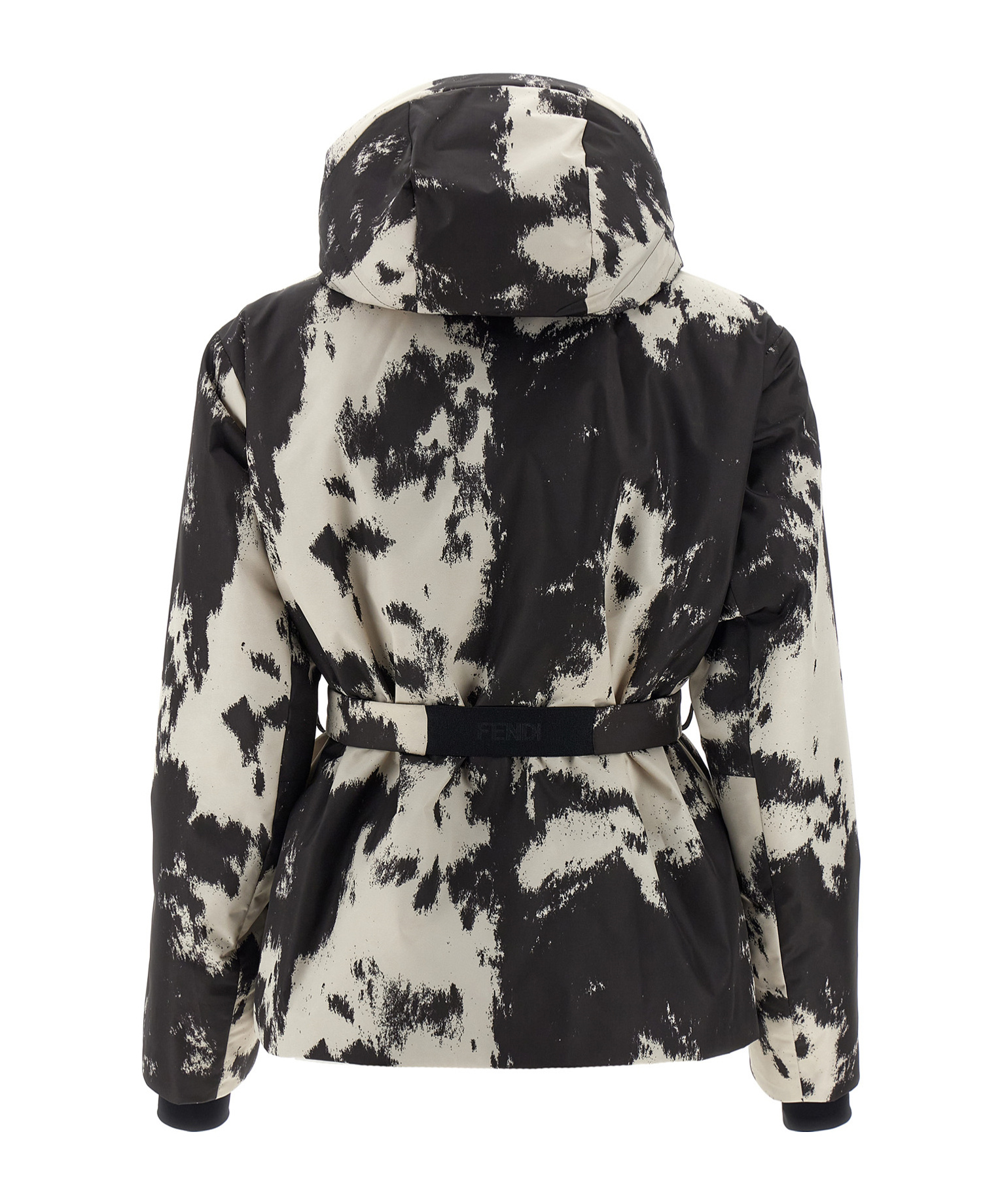 Fendi Frosted Fauna Puffer Jackets Multicolor In Black