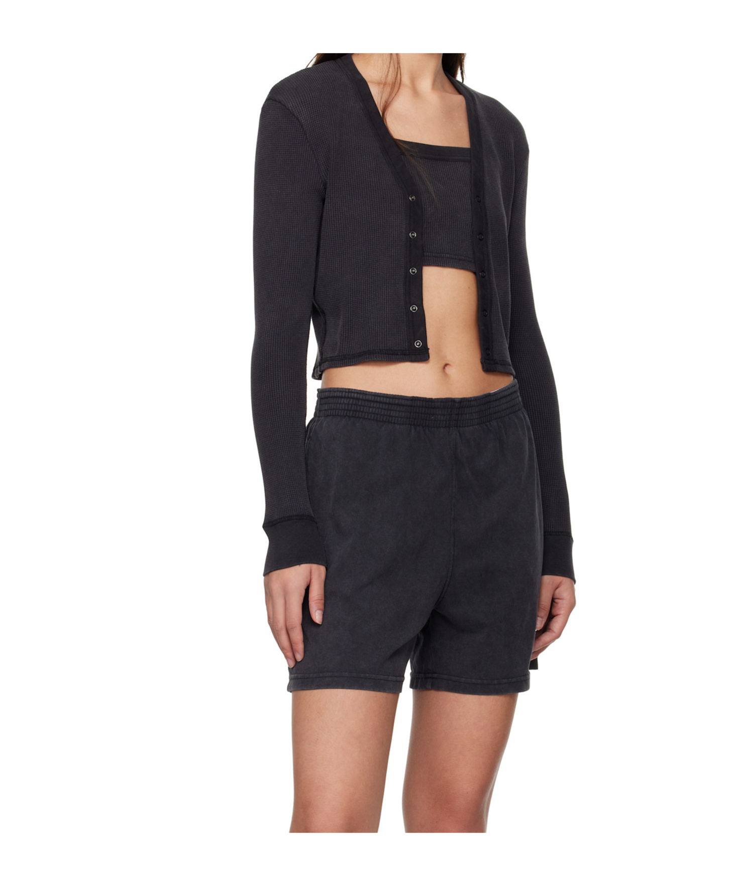 Alexander Wang Long-sleeved Knitted Cardigan In Black