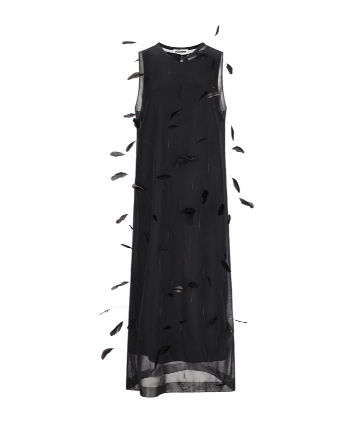 Jil Sander Sleeveless Maxi Dress In Black