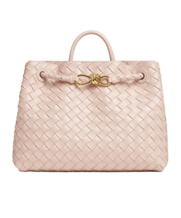 Bottega Veneta Small Leather Andiamo Shoulder Bag In Nude