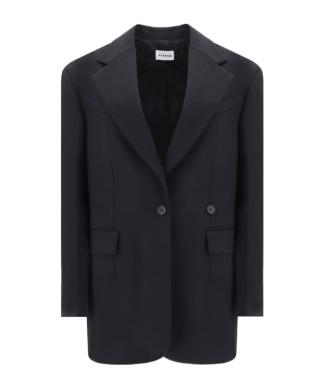 P.a.r.o.s.h Wool Single-breasted Blazer Jacket In Black