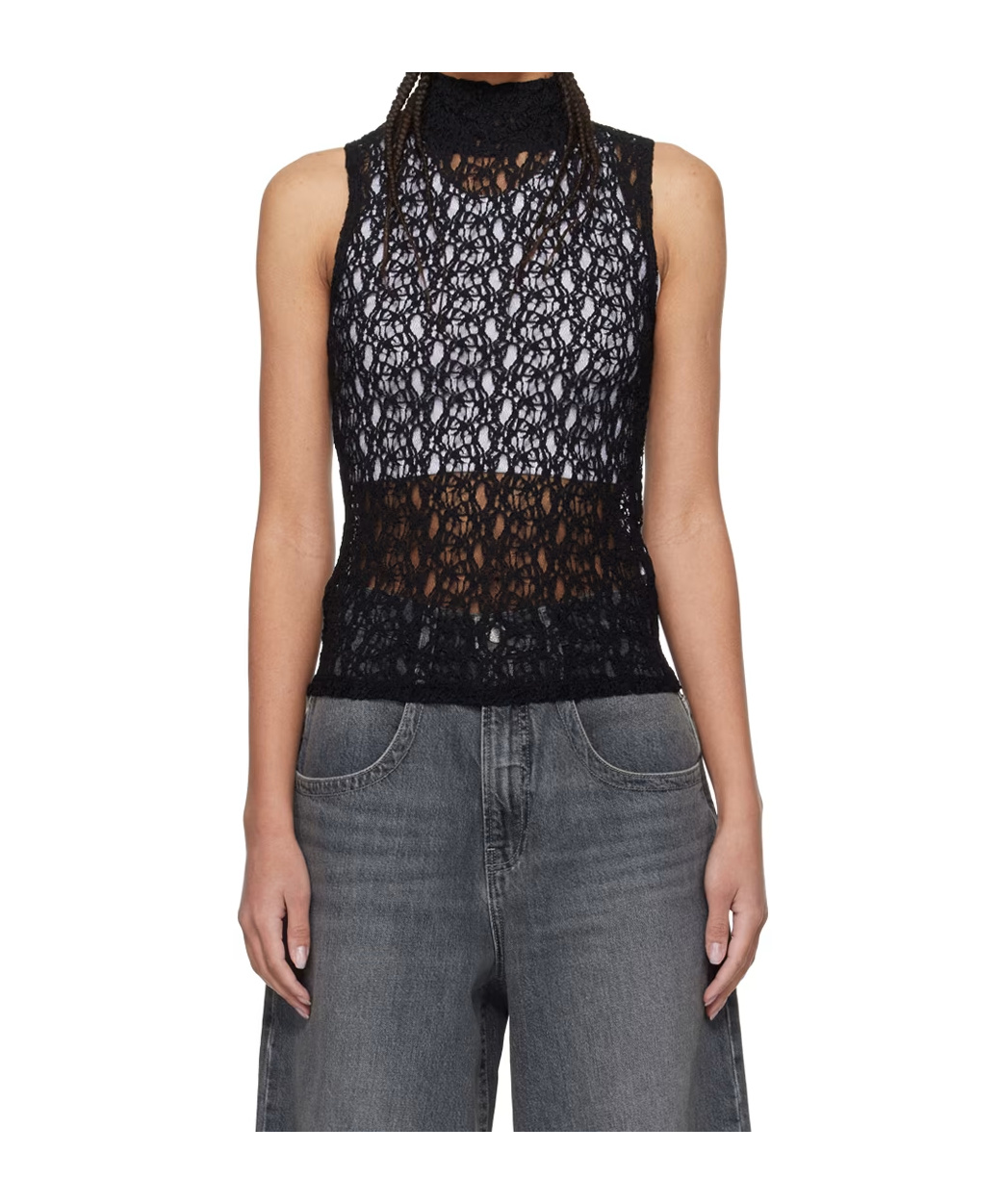 Frame Stretch Mesh Vest In Black