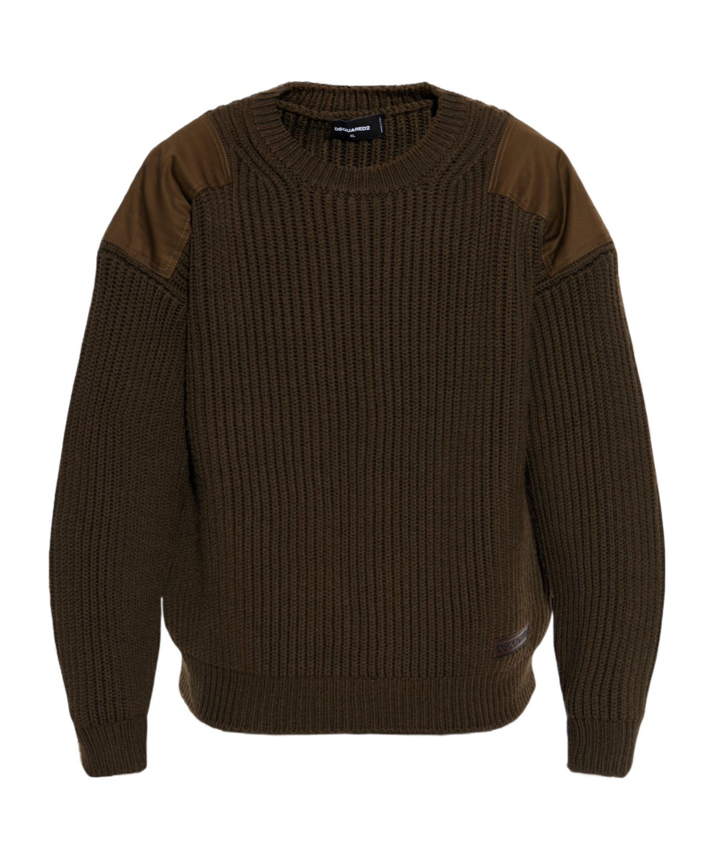 Dsquared2 Shoulder-patch Ribbed-knit Jumper In Green